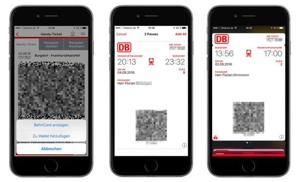 Deutsche Bahn unterstützt ab sofort Bahntickets im Apple