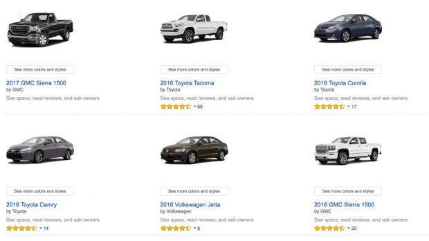 Die Produkt-Liste von Amazon. (Screenshot: Amazon)