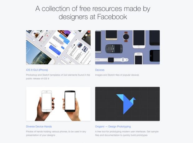 Kundenpräsentation pimpen: Facebooks kaum bekannte kostenlose Designvorlagen. (Screenshot: Facebook Design Ressources)