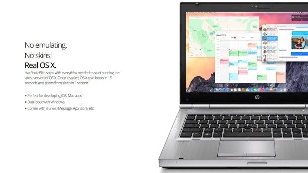 Hacbook Elite: Apple ist nicht bekannt dafür, kommerzielle „Hackintosh“-Anbieter zu verschonen. (Screenshot: hacbook.com)