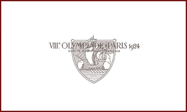 Olympia 1924 in Paris. Das erste Logo der Olympischen Spiele ist kaum lesbar, sagt Milton Glaser. (Logo: Olympic.org)