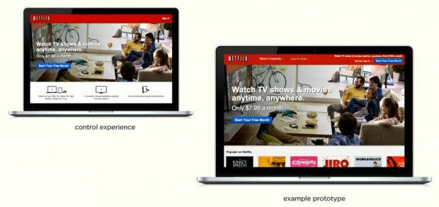 A/B-Testing spielt eine enorm wichtige Rolle beim Designprozess bei Netflix. (Screenshot: Designers+Geeks / Youtube)