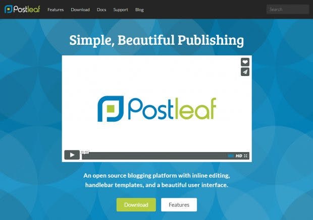 Die Projektseite von Postleaf. (Screenshot: t3n)
