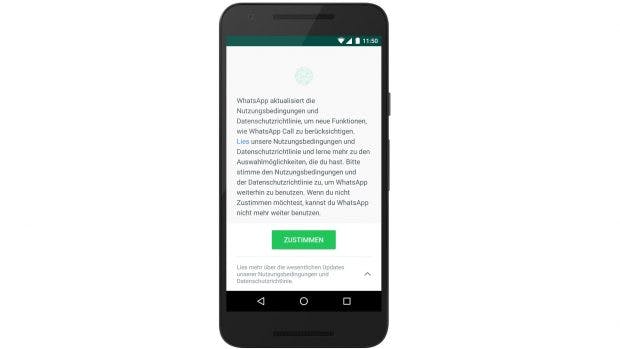Bevor ihr in der WhatsApp-App auf „Zustimmen“ tippt.... (Bild: WhatsApp)