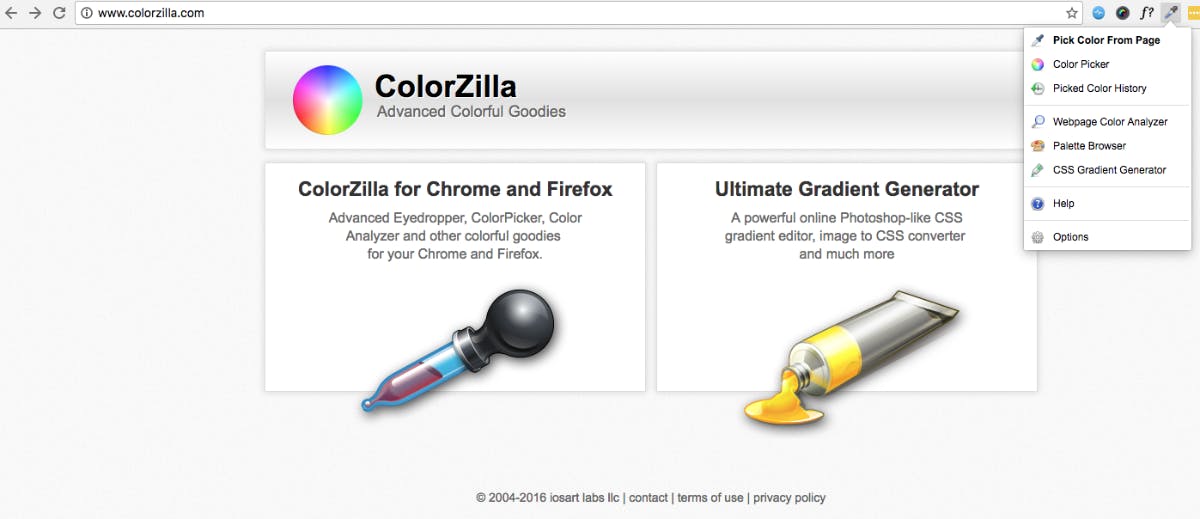 (Screenshot: colorzilla.com)