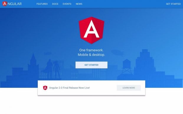 Angular 2: Die finale Version des Frameworks ist endlich verfügbar. (Screenshot: angular.io)