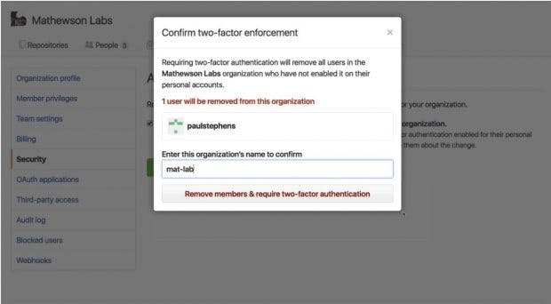 Two-Factor-Authetification für GitHub Enterprise. (Screenshot: GitHub)
