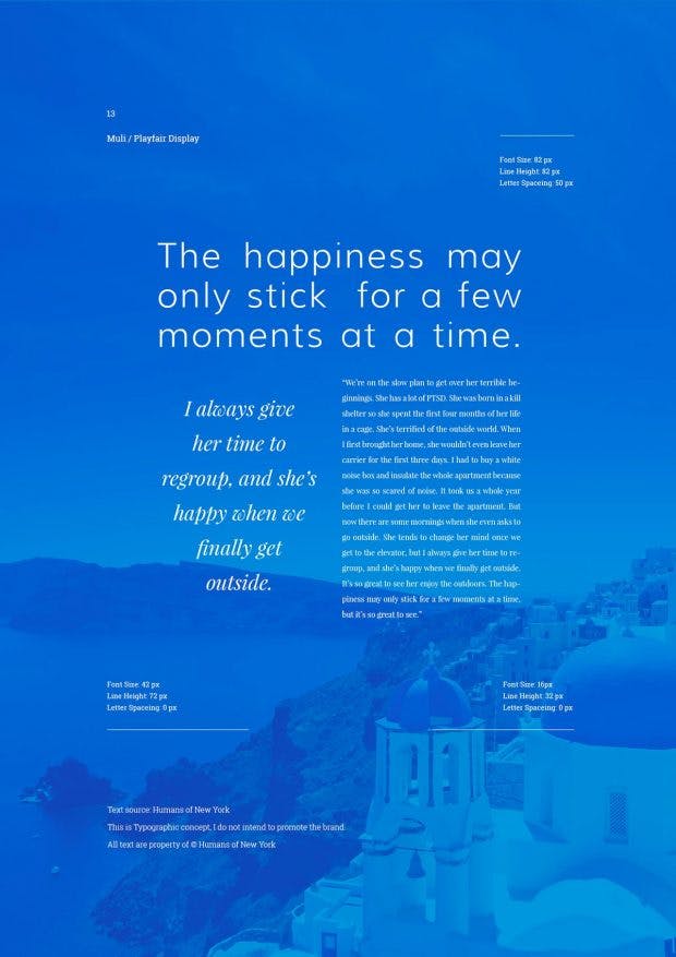 Google-Fonts-Kombinationen: Muli / Playfair Display.