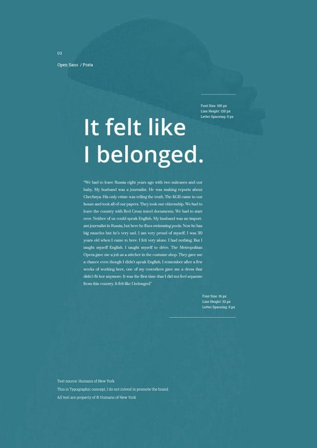 Google-Fonts-Kombinationen: Open Sans / Prata.