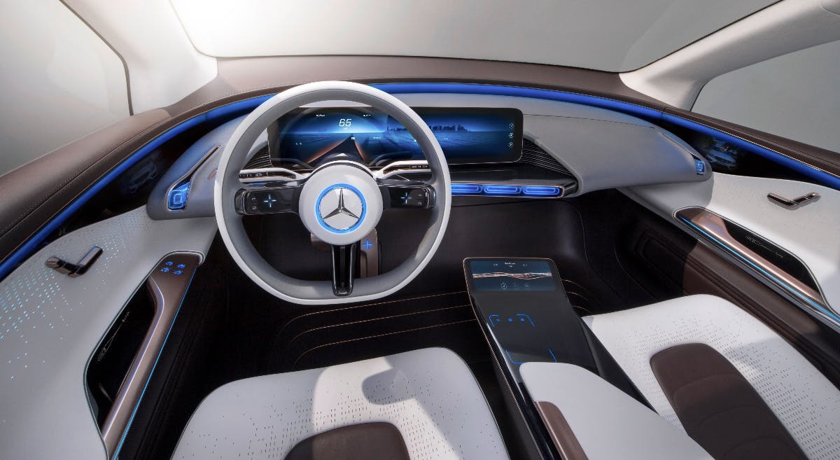 So sieht der elektrische SUV der Generation EQ von innen aus. (Foto: Daimler)