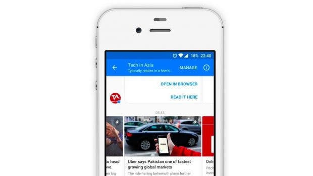 So könnte euer Newsletter im Facebook-Messenger aussehen. (Grafik: Mindiq)