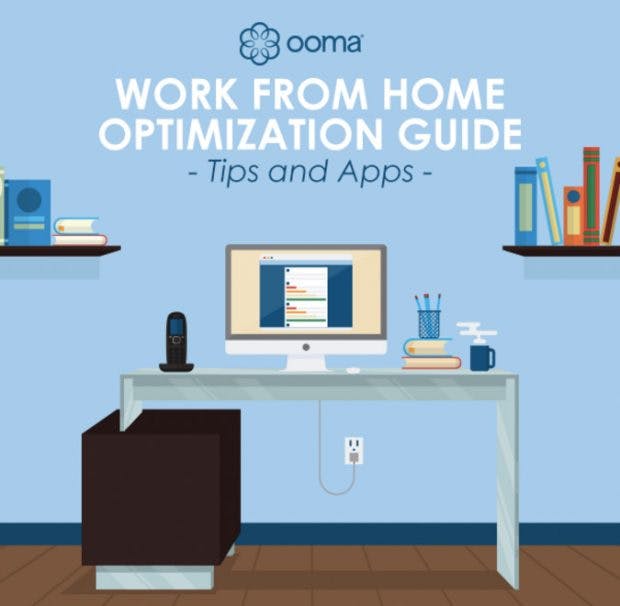 Tipps und Apps zur Optimierung deiner Remote-Arbeit. (Inforafik: Ooma)