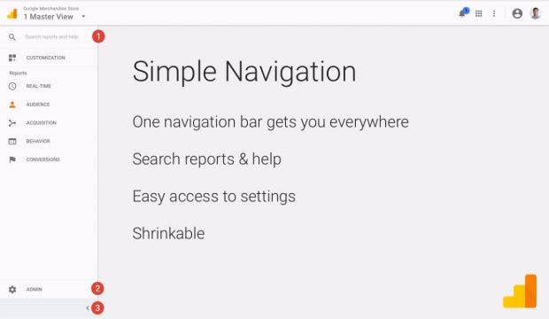 Google Analytics: Das Interface setzt jetzt auf Material Design. (Grafik: Google)