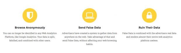 Chrome-Erweiterung: Kill Analytics soll die Privatsphäre von Nutzern schützen, indem sie Analytics-Plattformen mit gefälschten Daten unbrauchbar macht. (Screenshot: hello-kill.github.io)