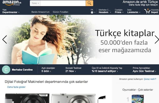 Merhaba, Türkiye: Amazon.de spricht jetzt türkisch und liefert kostenfrei in die Türkei