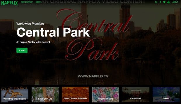 Napflix soll euch mit richtig langweiligen Videos müde machen. (Screenshot: napflix.tv)