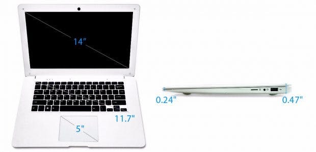 Das Pinebook kopiert den Look des Macbook Air. (Grafik: Pine64)