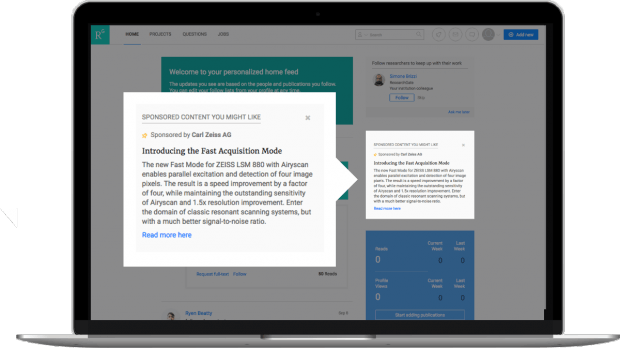 So sollen die Werbeanzeigen bei Researchgate in Zukunft aussehen. (Bild: Researchgate)