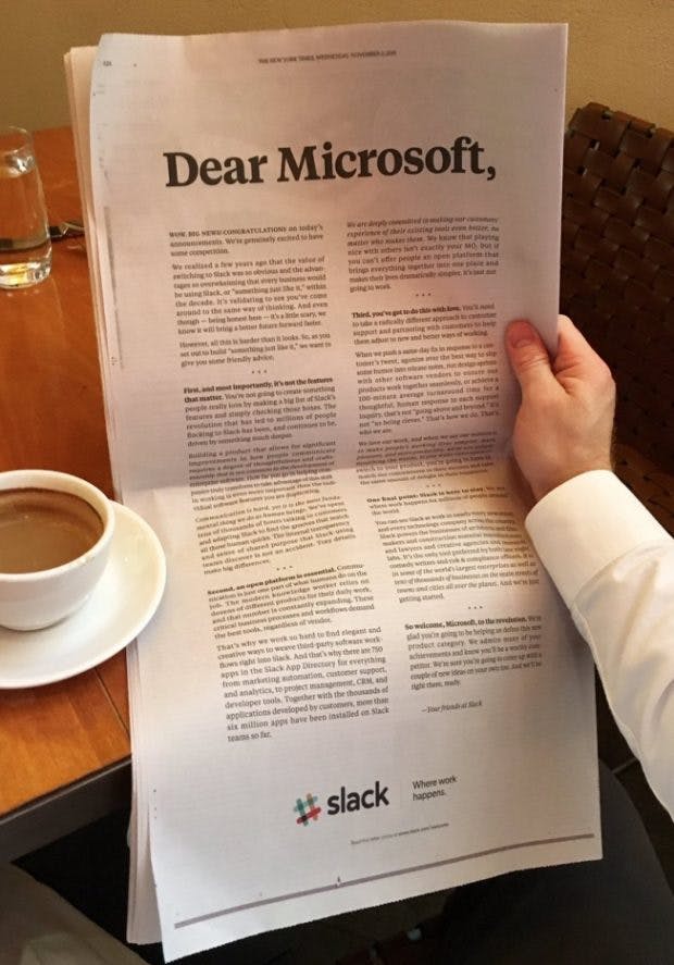 Slack ist aufgeregt „etwas Konkurrenz zu haben.“ (Foto: Steward Butterfield / Twitter)