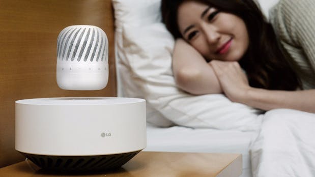 Ungewöhnliches Design: LG stellt schwebenden Lautsprecher vor