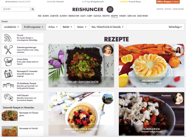 (Screenshot: reishunger.de)