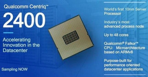 ARM-SoC für den Server-Bereich: Qualcomm will 2017 mit der Serienproduktion des Centriq 2400 beginnen. (Grafik: Qualcomm)
