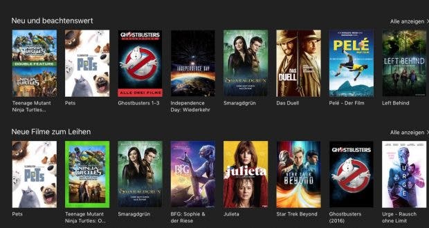 Wird das Film-Angebot auf Apples iTunes bald aktueller sein? (Screenshot: t3n; Apple)