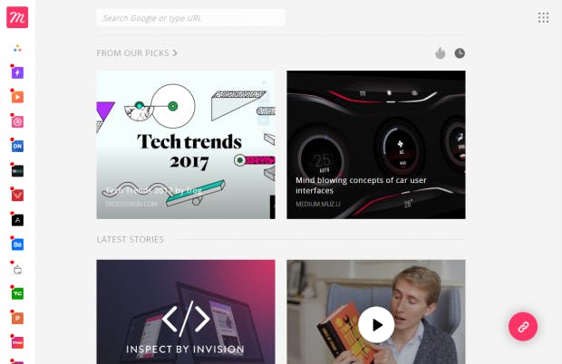 „Muz.li” vereint eine breite Vielfalt unterschiedlicher Quellen für Webentwickler unter einem Dach. (Screenshot: t3n)