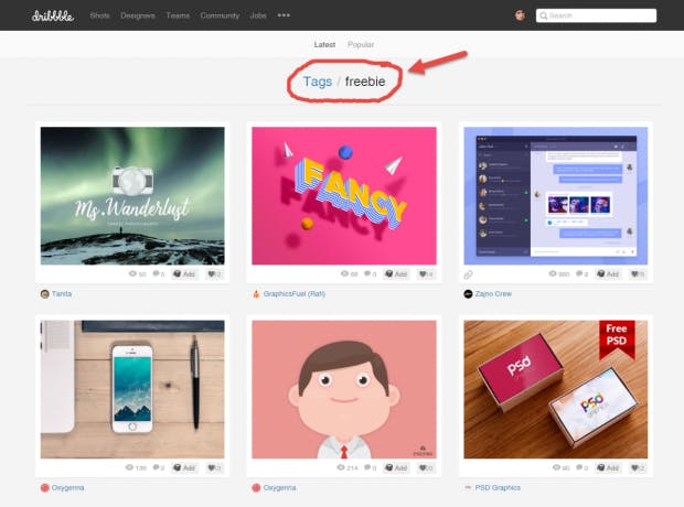Der Freebie-Tag, ein willkommener Helfer. (Screenshot: t3n)