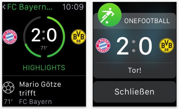 Onefootball: Für die Bundesliga-Fans unter den Apple-Watch-Besitzern. (Screenshot: App-Store)