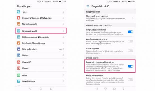Mit dem Fingerabdruckscanner des Huawei Mate 9 könnt ihr auch mehr als nur das Gerät entsperren. (Bild: t3n)