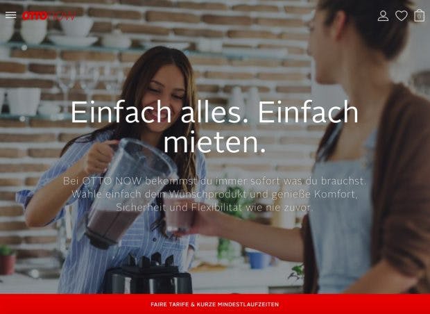 Otto Now bietet Hardware zum mieten. (Screenshot: Otto Now)