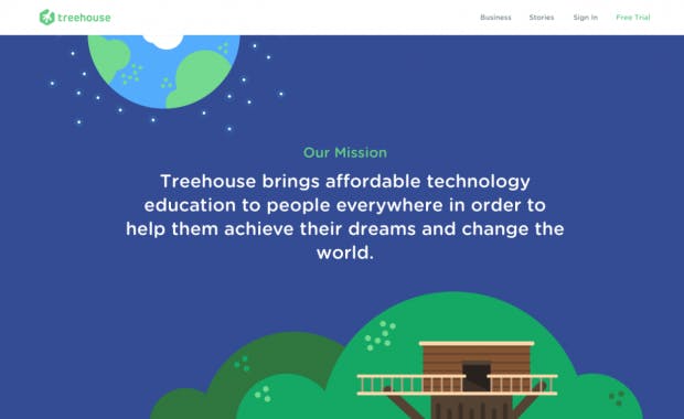 (Screenshot: treehouse.com)
