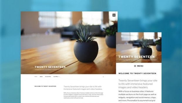 WordPress 4.7 bringt das neue Standard-Theme Twenty Seventeen mit. (Grafik: About-Seite eigener WordPress-Installation)