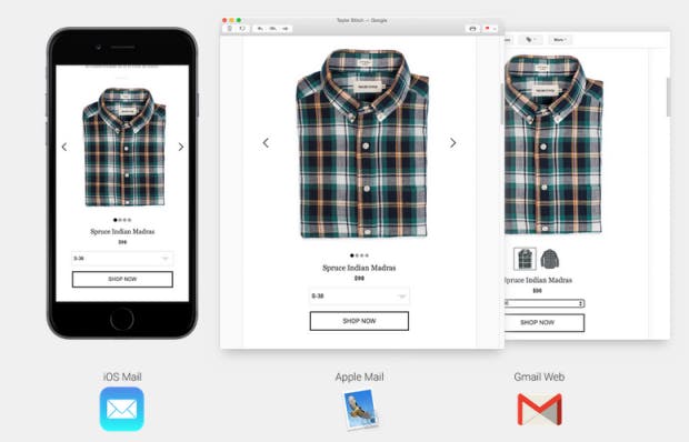 E-Commerce Design Trend: Bestellen aus de re-Mail heraus (Screenshot: Rebelmail)