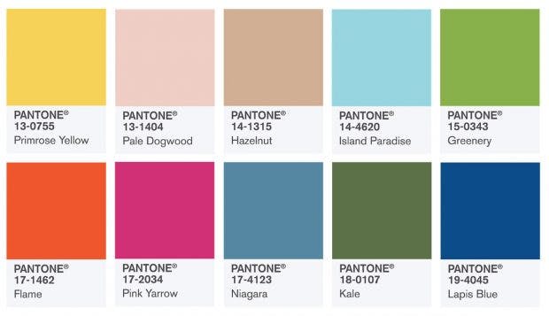 Trendfarben im Frühjahr 2017 (Bild: Pantone)