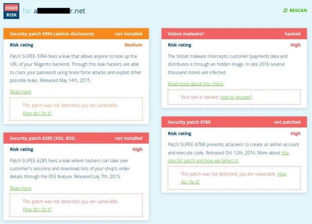 Tool untersucht Online-Shops auf Sicherheitslücken und gibt Tipps zur Behebung. (Screenshot: BSI/Twitter)