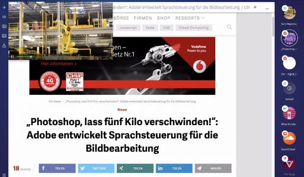 Opera Neon: Den Video- und Audio-Player könnten wir uns auch gut in anderen Browsern vorstellen. (Screenshot: Opera Neon)