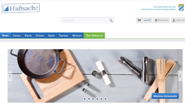 Bayerische Gefängnisse starten Online-Shop Haftsache.de