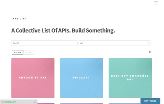 Auf der Suche nach API? Diese Website hat sie alle!