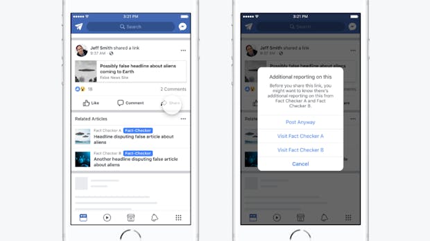Facebook gegen Fake News: Faktencheck statt Warnsymbole