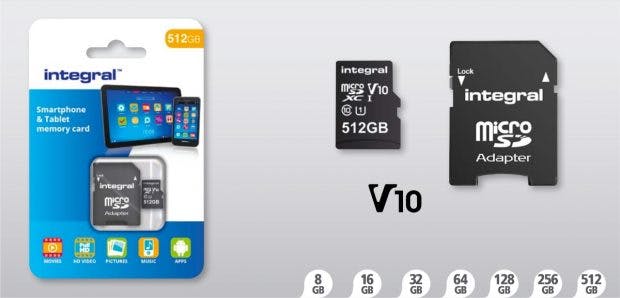 Die Micro-SD-Karten von Integral gibt es in Größen von 8 bis 512 Gigabyte. (Bild: Integral)