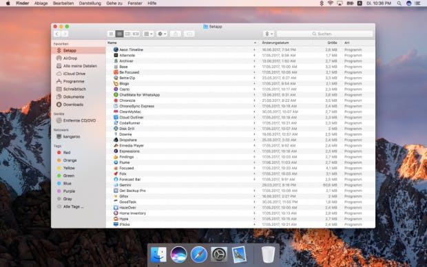 Im Finder gibt es einen eigenen Programme-Ordner für Setapp. (Bild: Setapp)