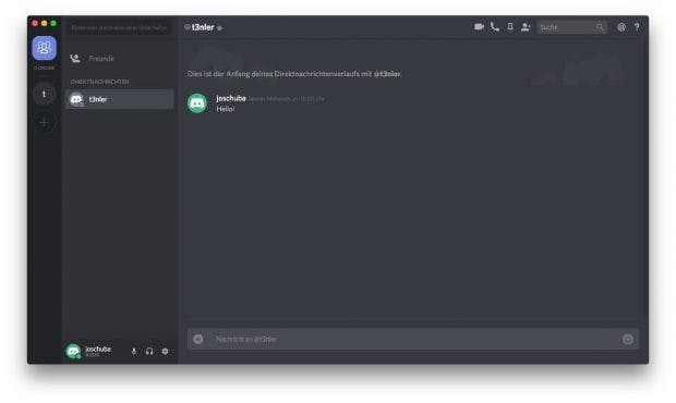 Die Direktnachrichten sind, wie die Nutzer bei Discord auch, server-übergreifend und daher außerhalb angesiedelt. (Screenshot: Discord)