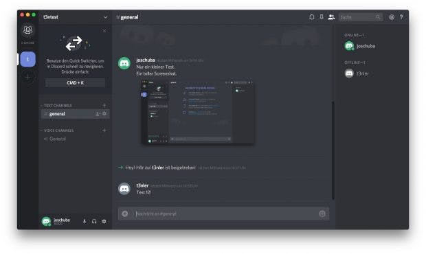 Auf den Servern können themenbezogene Channels erstellt werden. (Screenshot: Discord)
