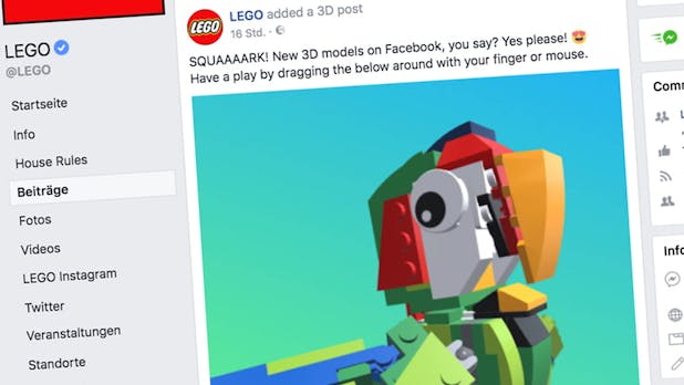 Facebook baut Unterstützung für 3D-Inhalte im Newsfeed aus