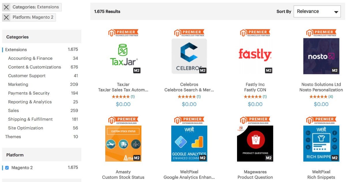 Der Magento Marketplace listet aktuell schon mehr Extensions für Magento 2 als für Magento 1.