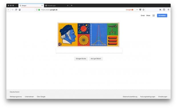 Mit dem Firefox-Addon läuft Google in einer eigenen Umgebung. Deutlich wird das über die Anzeige der Google-Tab-Umgebung in der Adressleiste. (Screenshot: Firefox / t3n)