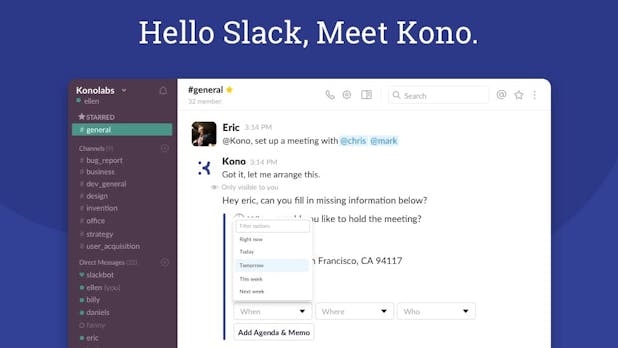 Termine direkt im Chat erstellen: Slack-Bot Kono nimmt dir Arbeit ab