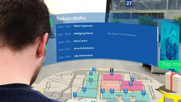 Cebit AR: Die führt euch per Augmented Reality über das Messegelände und liefert euch passende Informationen. (Grafik: VRTX Labs)